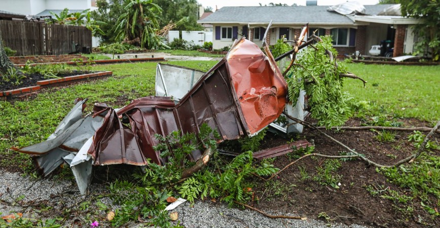 Tornado Rips Bathtub with Two Young Children in it From Home in US